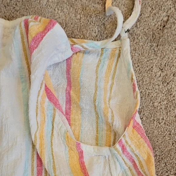 Rip Curl Women's Cotton Romper with Multicolor Stripes - Picture 3 of 13